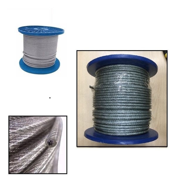Piola ,cable De Acero De 4 A 5 Mm, Forrada Pvc