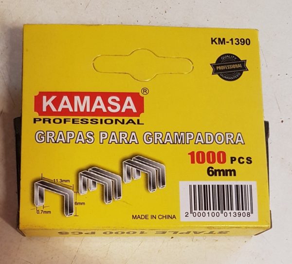Grapas Kamasa 6 Mm. Profundidad 0,7 Mm Grosor, 11,3 Mm Ancho - Imagen 4