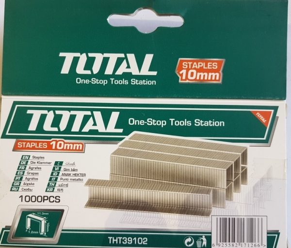 Grapas De 10 Mm Marca Total, 1,2 Mm Grosor. 3 Cajas De 1000 - Imagen 2