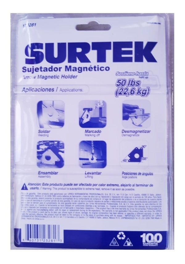 1 Escuadras Magnética Soldar 50 Lb Surtek - Imagen 4
