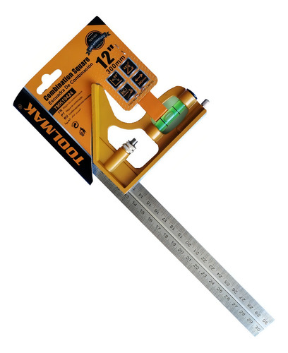 Toolmak Tmk-19424 Escuadra Combinacion 12 Pgdas / 300mm Profesional Nivelador