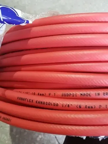 5 Metros Manguera Alta Presión 1/4 Uso Soplete Y Compresor Rojo - Imagen 4