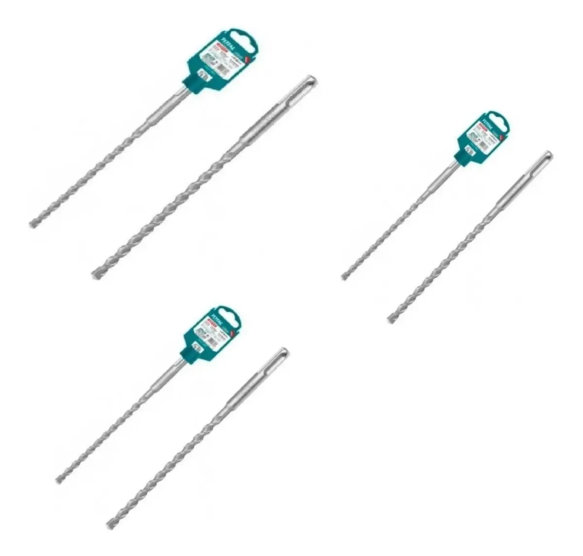 Set De 3 Brocas Para Rotomartillo Sdsplus Total 6, 8 Y 12mm - Imagen 2