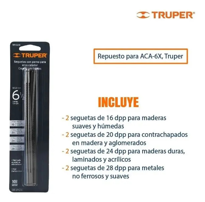 Repuestos Sierra Calador Truper 8 Sierras - Imagen 2