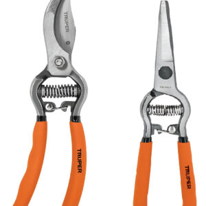 Tijera De Podar Truper Uso Profesional  Set Curva Y Recta Naranja
