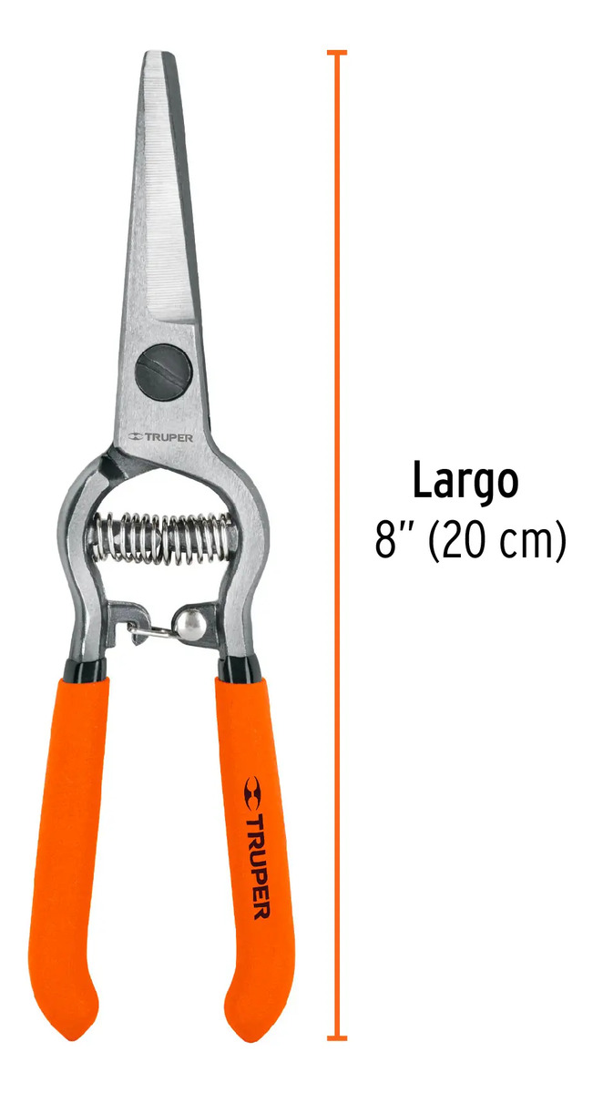 Tijera Poda 8 De Cuchilla Curva Truper 18457 Naranja Plateado - Imagen 2