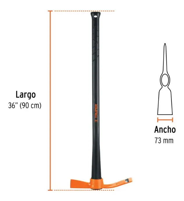 Talacho-hacha 2.5 Lb Con Mango Fibra De Vidrio Truper 18632 - Imagen 3