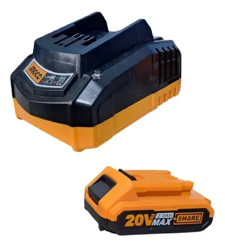 Cargador De Bateria Ingco 20 Volt Mas Bateria 2 Amp