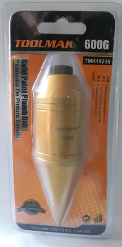 Plomada Plomo Albañil Carpintero 600g Toolmak - Imagen 2