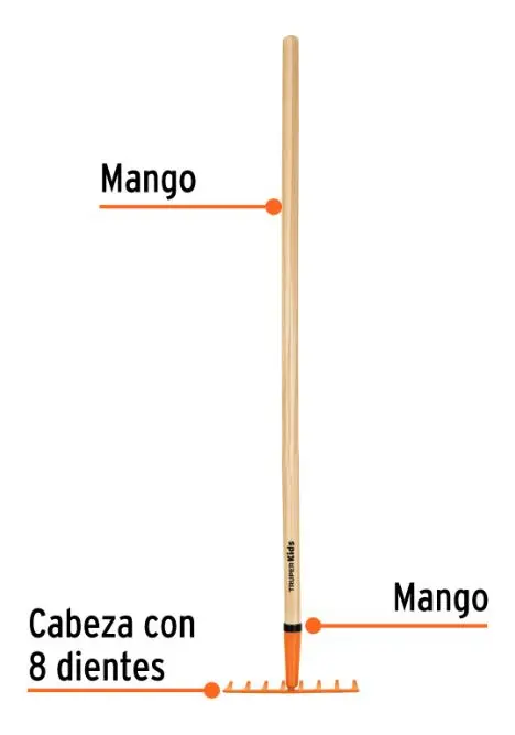 Pala Rastrillo Para Niños Para Jardin Y Playa Truper 17895 Naranjo - Imagen 4