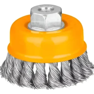 Grata Copa De Metal Trenzado M14 100mm/4puLG Ingco Wb21001  Amarillo