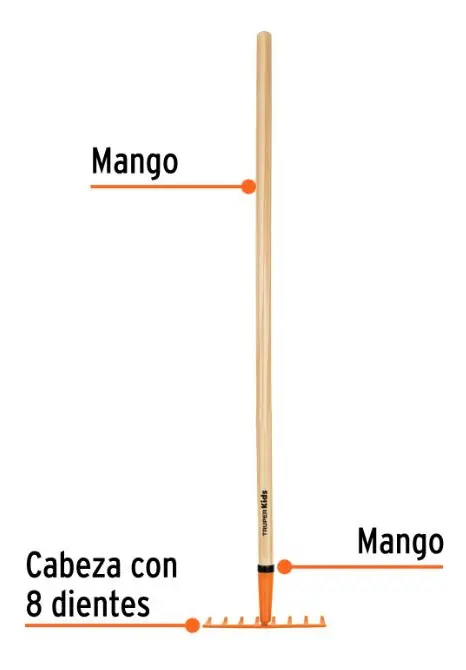 Pala Rastrillo Para Niños Para Jardin Y Playa Truper 17895 Naranjo - Imagen 2