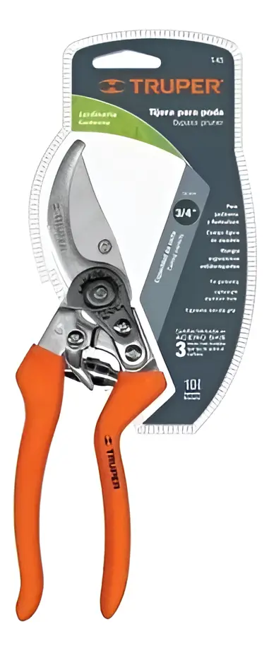 Tijera Podar Truper Profesional Cuchilla 8 1/2 T-45 Naranja Claro