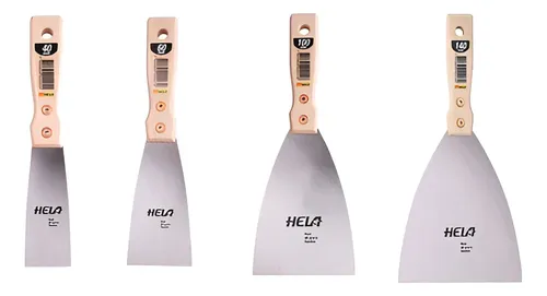 Set 4 Espátulas Marca Hela , Ancho 40 , 60, 100 Y 140 Mm
