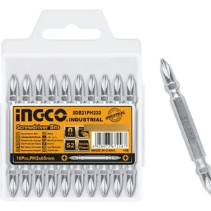 Set Puntas Phillips Ph2 Doble 65 Mm 10pzas Industrial Ingco