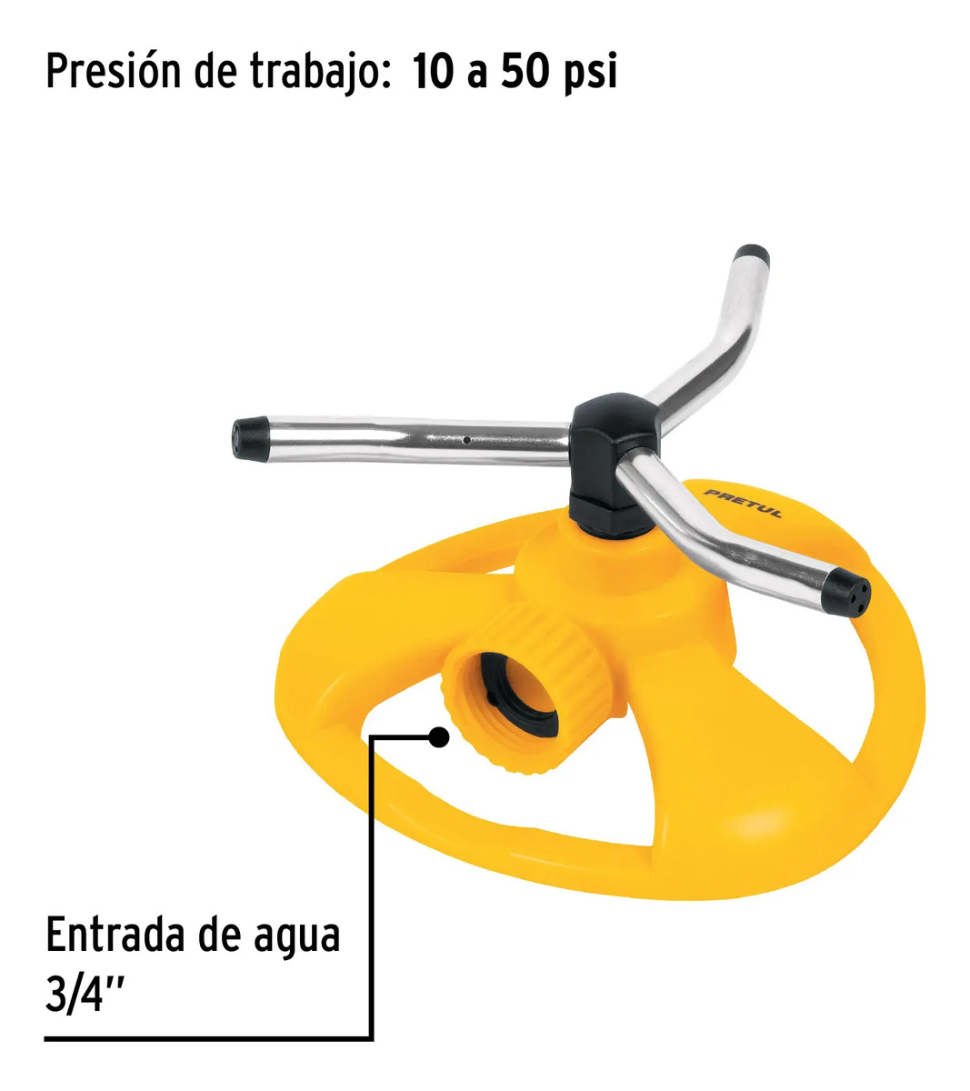 Aspersor Giratorio De 3 Brazos Con Base Plástica, Pretul - Imagen 3