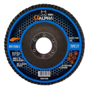 5 Disco Lija Traslapado Flap 4 1/2  Metal Grano 60 Alpha Pro Azul Marino