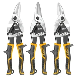 Set Tijeras Corta Lata De Aviación Ingco 3 Pcs, 250mm  Negro