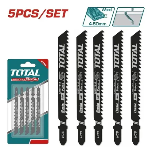 Set 5 Hojas Para Madera Sierra Caladora Total Tjsbt1111c - Imagen 2