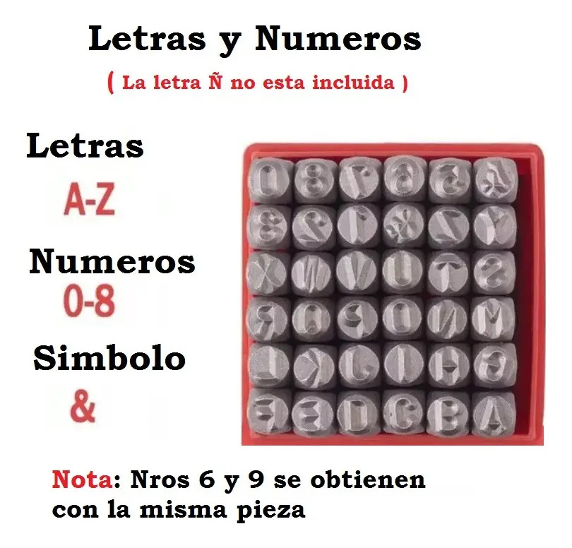 Letras Martillo De Golpe 4 Mm, 36 Piezas - Imagen 3