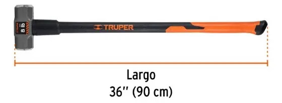 Combo Truper 8 Lbs. Mango Fibra Vidrio 36 PuLG. # Md-8f - Imagen 2