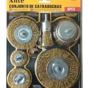 Escobilla Acero Ante Para Taladro Jgo. 6 Pzas.