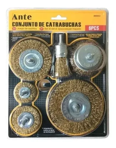 Escobilla Acero Ante Para Taladro Jgo. 6 Pzas.