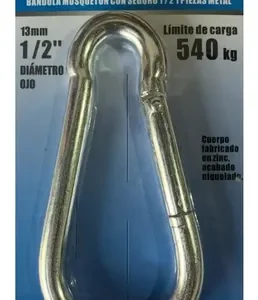 3 Mosquetones  Bombero Multiuso 12 X 140mm Acero Resistente