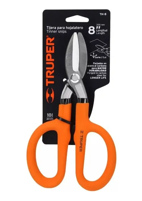 Tijeras Hojalatera Cortar Lata De 8 Pulgadas Truper Th-8 Naranja - Imagen 2