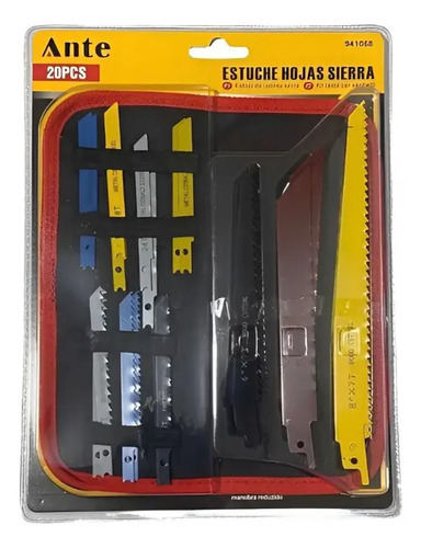 Set De Hojas Sierra Caladora 20pzs Madera Y Metal + Estuche