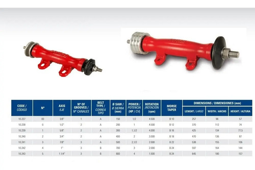 Eje Para Banco De Sierras De 5/8 Pulgadas Marca Somar - Imagen 2