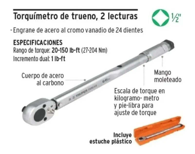 Llave De Torque Truper 20-150 Pie/libra Torq-1/2 - Imagen 3