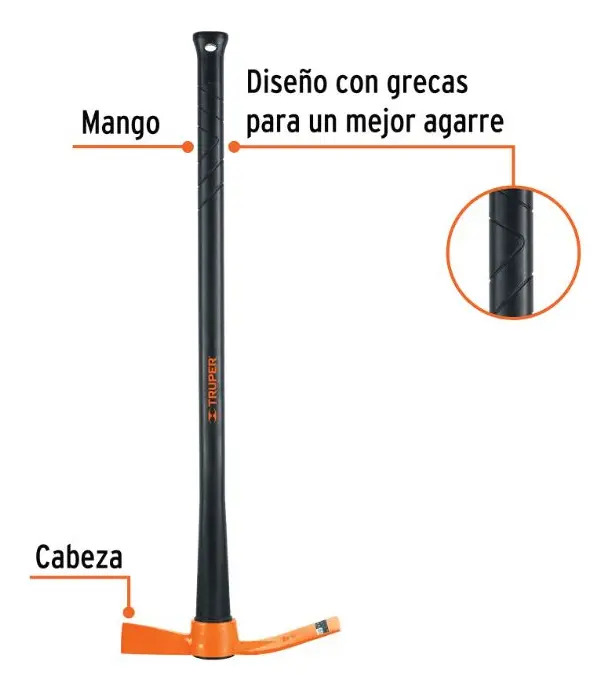 Talacho-hacha 2.5 Lb Con Mango Fibra De Vidrio Truper 18632 - Imagen 4