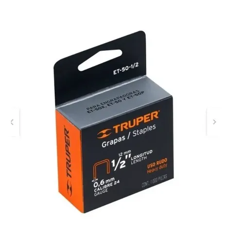 Grapas 1/2 ,3000 Piezas Para Et-50 Marca Truper