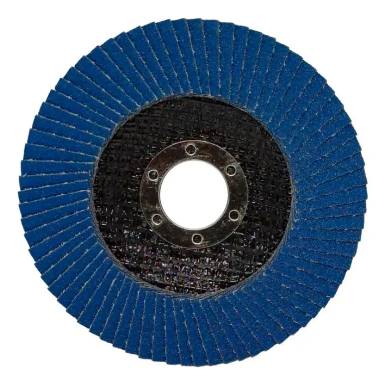 5 Disco Lija Traslapado Flap 4 1/2 Metal Grano 80 Alpha Pro Azul Marino - Imagen 2