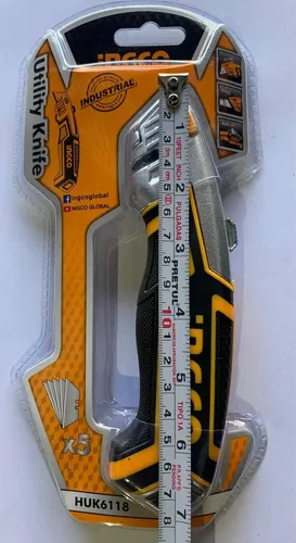 Cuchillo Cartonero Ingco Con 5 Repuestos + 10 Rep. Truper - Imagen 4
