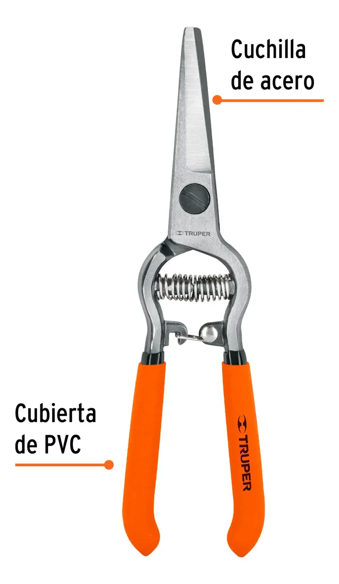 Tijera Poda 8 De Cuchilla Curva Truper 18457 Naranja Plateado - Imagen 3
