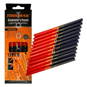 Lápiz Bicolor Rojo Azul Toolmak Carpintería Y Albañilería 12 Unidades