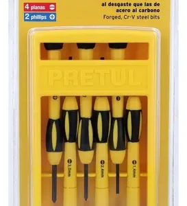 Juego De Desarmadores Precisión 6 Pzas Pretul 21381