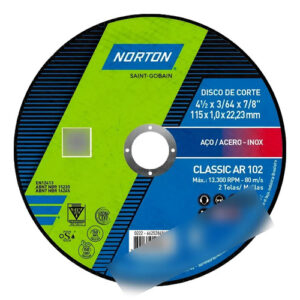 20 Discos De Corte Fino Norton 4-1/2 Ar 102 Acero - Inox Azul