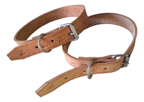 Collar Para Perro En Suela , Perros Grandes Beige Círculo L - Imagen 2