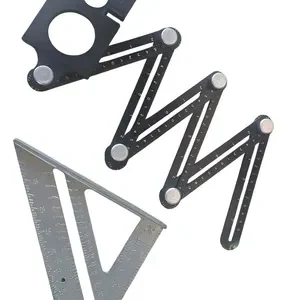 Regla Plegable 6 Partes + Escuadra Rápida Aleación Aluminio