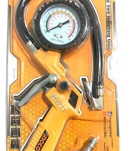 Pistola Para Inflar , Calibrar Neumático + Manómetro Ingco Amarillo