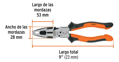 Pinza Multiuso 9 Electricista, Comfort Grip, Truper 103012 - Imagen 5