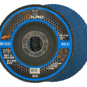 Disco Traslapado Flap 4 1/2 Za120 Azul Alpha Pro (pack 8 U.) Azul