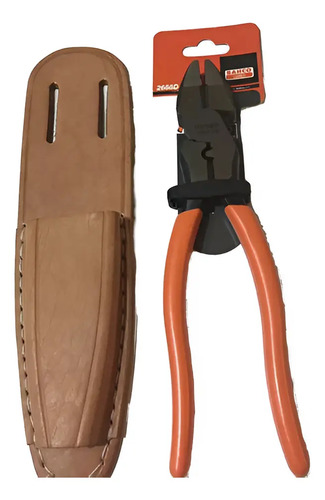 Alicate Universal Electricista Marca Bahco + Funda Cuero