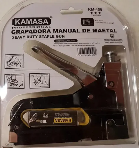 Grapadora Manual De Metal Kamasa + 1000 Grapas - Imagen 3