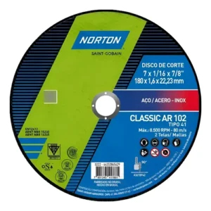 10 Discos De Corte Fino Norton 4-1/2 Ar 102 Acero - Inox Azul