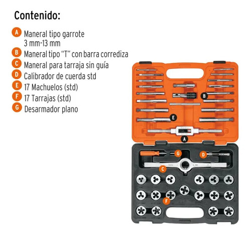 Terraja Truper Macho Milimétrica Y Pulgadas Modelo 11442 - Imagen 4