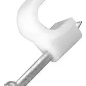 Grapa Grampa Con Clavo Para Cable 100 Unidad 10mm Blanco
